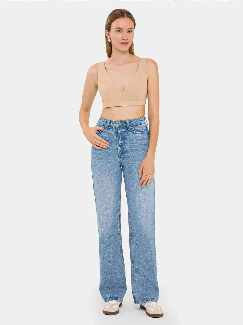 HICCUP V-Neck Sleeveless Woven Crop Top