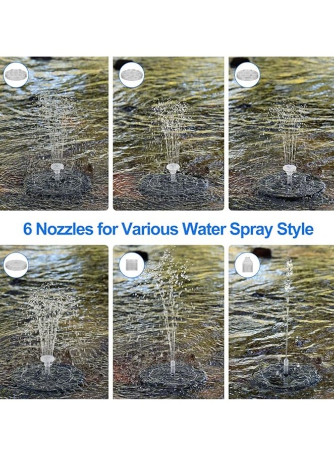 Generic Floating Solar Fountain, 3.5W Solar Colorful Fountain High Efficiency Bathing Fountain Color Lighting with 6 Different Swimming Pool Nozzles 180mm  - Image 3