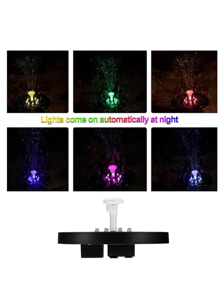 Generic Floating Solar Fountain, 3.5W Solar Colorful Fountain High Efficiency Bathing Fountain Color Lighting with 6 Different Swimming Pool Nozzles 180mm  - Image 2