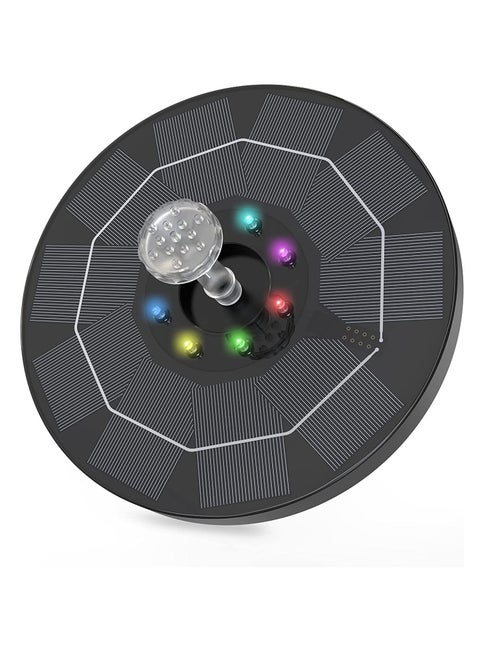 Floating Solar Fountain, 3.5W Solar Colorful Fountain High Efficiency Bathing Fountain Color Lighting with 6 Different Swimming Pool Nozzles 180mm