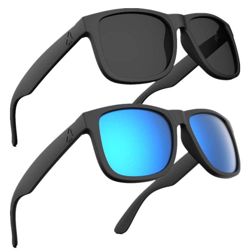 MAXJULI Polarized Sunglasses for Men and Women,UV400 Protection Rectangular Sun Glasses,Ideal for Driving Cycling and Running 8806ï¼ˆGrey+Blueï¼‰ - Image 1