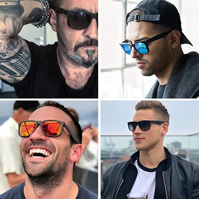 MAXJULI Polarized Sunglasses for Men and Women,UV400 Protection Rectangular Sun Glasses,Ideal for Driving Cycling and Running 8806ï¼ˆGrey+Blueï¼‰ - Image 4