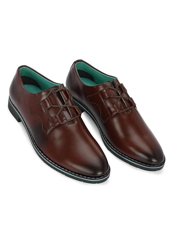 NOAK Handcrafted Derby Brown with Criss Cross Lacing|Brown|7 UK - Image 1