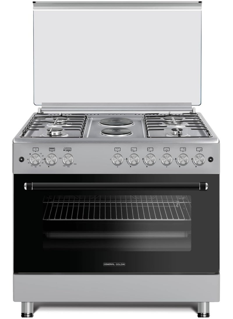GL General Stylish 90x60cm 4 Gaz & 2 Electrics Burners Range, Heavy Duty, Auto Burner, Total Safety, Easy to Clean Surface, Oven Grill & fan  - Image 1