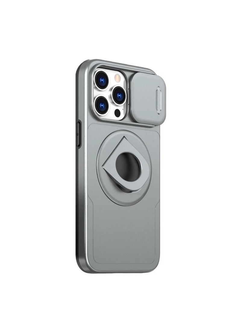 Gray Sliding Window Iphone 16pro Magnetic Phone Case Magnetic Back Cover Ultra-Thin Phone Case Strong Magnetic Anti-Fall Shell Suitable For Apple 16pro (2024) - Image 1
