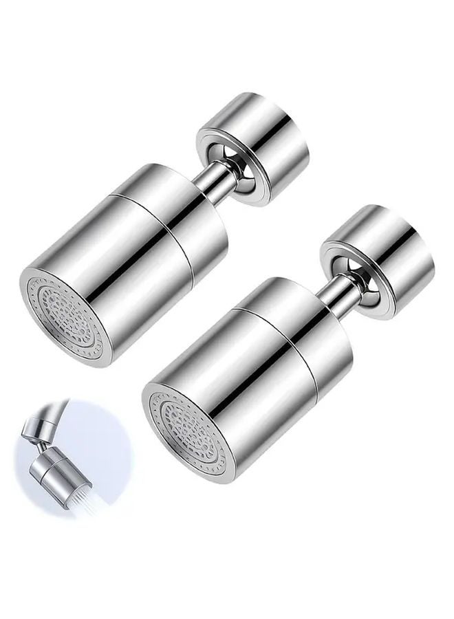 قطعتان 360 رذاذ صنبور دوار مقاوم للرشاش نمط مزدوج رغوة دش قابل لتعديل التدفق - Image 2