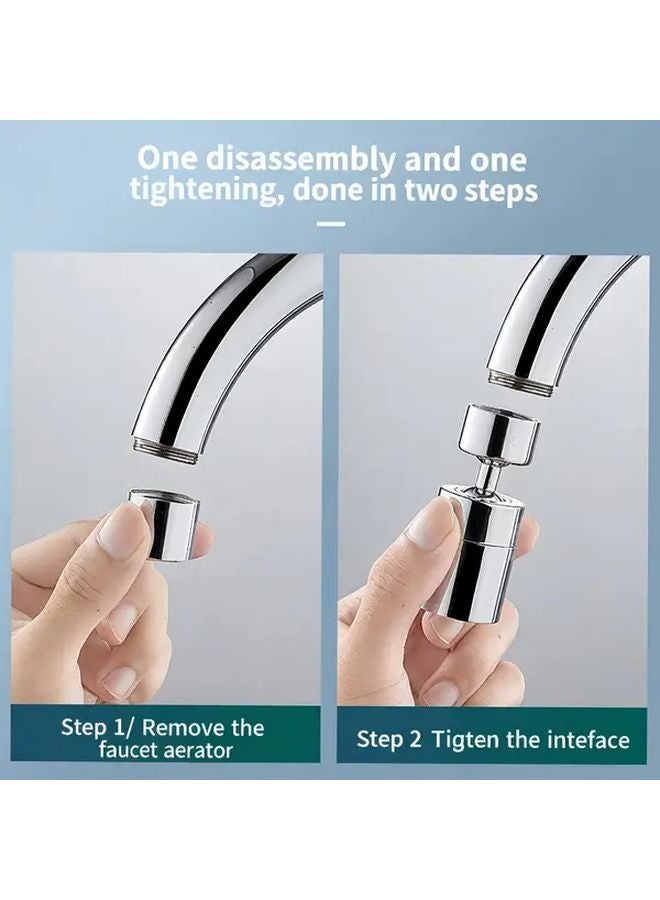 قطعتان 360 رذاذ صنبور دوار مقاوم للرشاش نمط مزدوج رغوة دش قابل لتعديل التدفق - Image 3