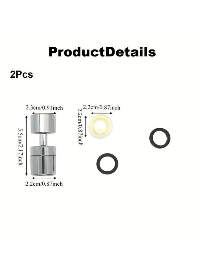 قطعتان 360 رذاذ صنبور دوار مقاوم للرشاش نمط مزدوج رغوة دش قابل لتعديل التدفق - Image 4