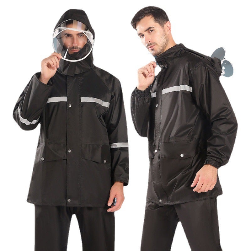 New Raincoat And Rain Pants Set, Separate Pieces, For Delivery Riders, Storm-Proof, Motorcycle, Men'S Full-Body Long Style, Electric Cycling - Image 5