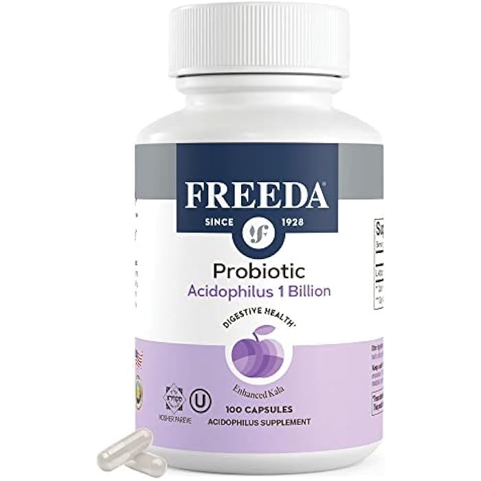 FREEDA Acidophilus Probiotic 1 Billion CFU – Lactobacillus Acidophilus for Women & Men – Gut Health & Digestive Support – Vegan, Kosher, Non-GMO – Shelf-Stable Supplement (100 Capsules) - Image 1