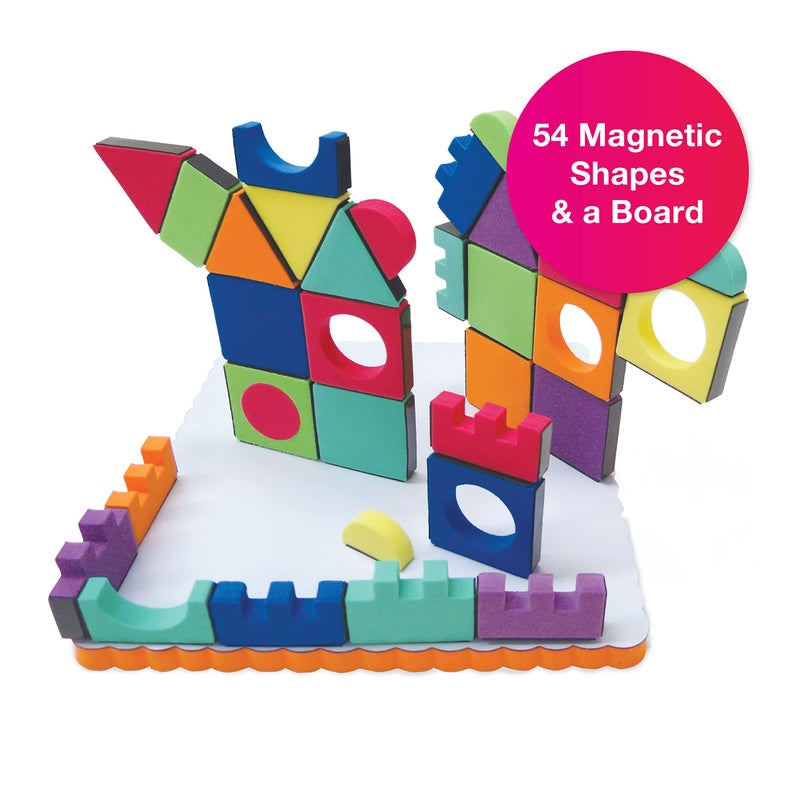 Edushape Magic Shapes Magnetic Foam Building Blocks, 54 Piece - Image 2