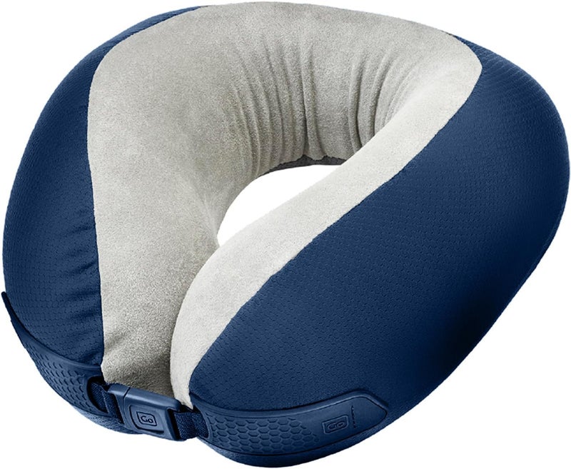 Go TRAVEL American Dreamer Deluxe Travel Pillow Comfortable Memory Foam Neck Pillow for Uninterrupted Sleep Ideal for Airplane Bus Car and Train Travel Essentials Made in USA Dark Blue