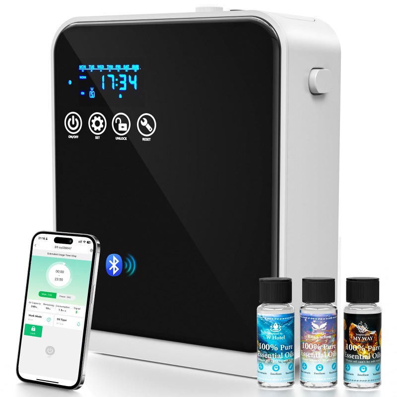 AROMAUKO Waterless Essential Oil DiffuserHotel Aromatherapy Scent Diffuser with Smart APP Touch Screen1500 sqft Coverage250mlLarge Room Oil Diffusers for Home Hotel CollectionValentines Day Gift - Image 3