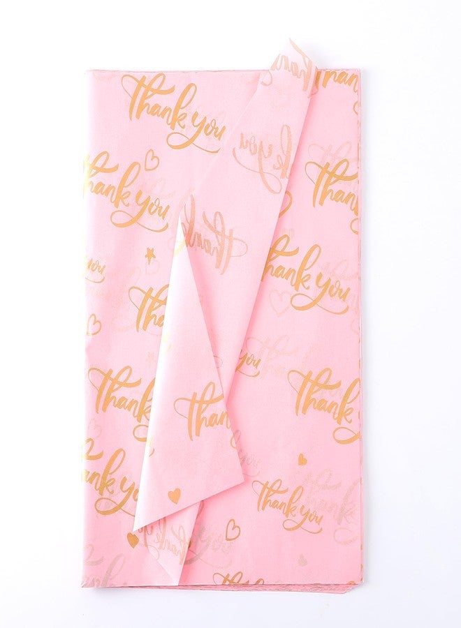 TINYFUTURE Thankyoupink 100 Sheet Thankyou Gift Wrapping Tissue Paper - Image 1