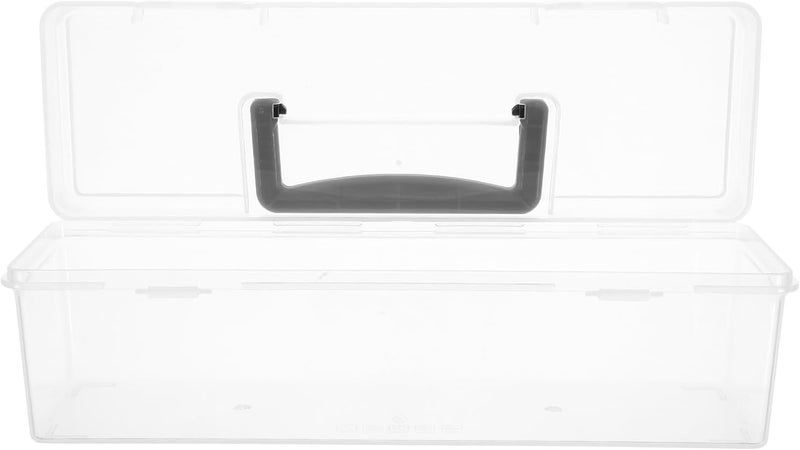 Portable Plastic Tool Box Organizer with Handle Large Storage Case for Hardware Small Parts and Craft Supplies, Black Heavy-duty Toolbox for Home and Workshop Use - Image 1
