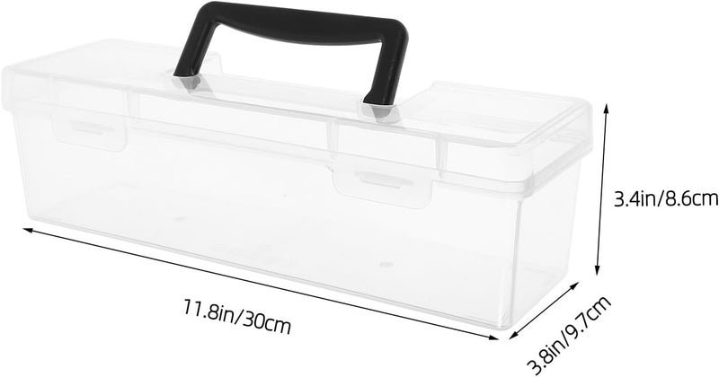 Portable Plastic Tool Box Organizer with Handle Large Storage Case for Hardware Small Parts and Craft Supplies, Black Heavy-duty Toolbox for Home and Workshop Use - Image 2