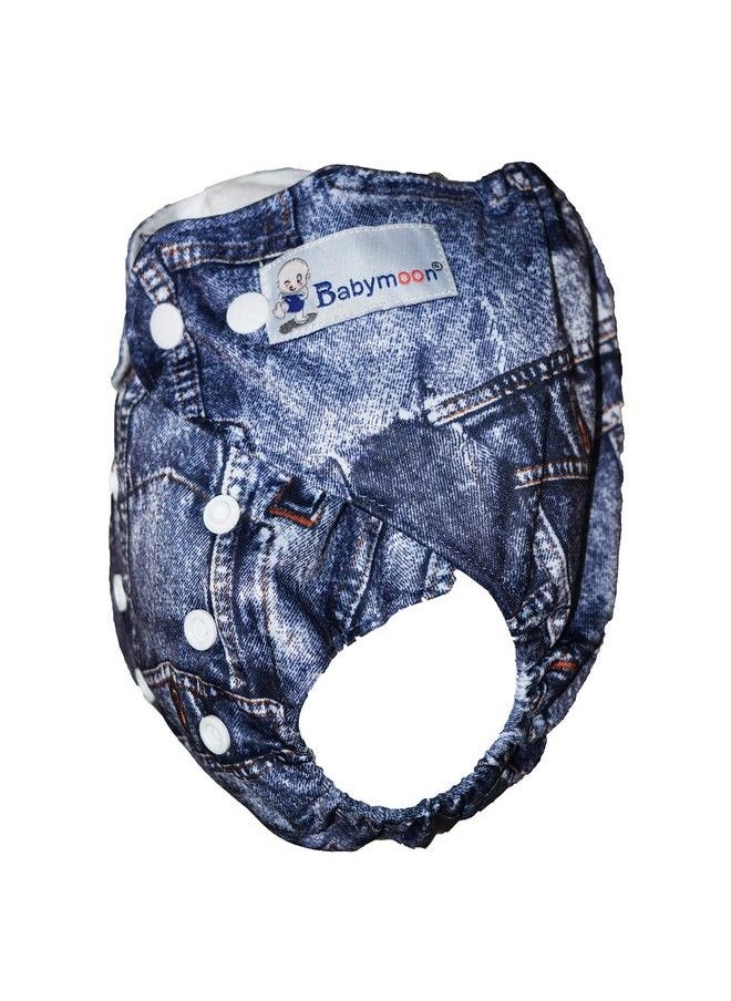 BabyMoon (Set Of 3 1 Cloth Diaper With 2 5Layesr Bamboo Insert) Premium Adjustable Reusable Washable Cloth Diaper For Baby  - Image 5