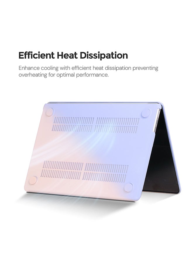 O Ozone - Slim Candy Case Compatible with MacBook Air 15 inch (A2941) M2 2023, (A3114) M3 2024 Case with Keyboard Cover & Screen Protector, Pink Blue - Image 1