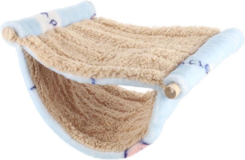 ARTIBETTER Double-Layer Hanging Hammock Bed Warm Guinea Pig and Hamster Accessory Blue Soft Small Animal Cage Hammock for Cozy Sleeping and Resting - Image 1