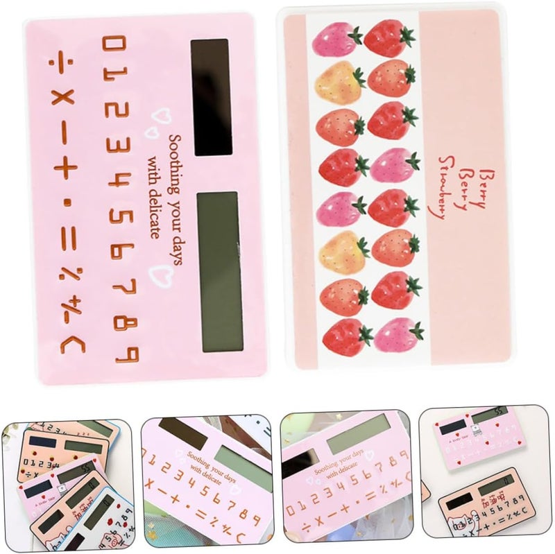 Solar Calculator 2Pcs Pocket Compact Calculating Tool Portable Basic Calculator for Students Office Stationery Supplies Random Style - Image 4