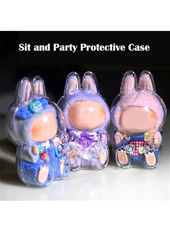 Protective Cover for LABUBU Plush Figure Doll, Plastic Protective Cover for LABUBU The Monsters Figure Keychain, Storage Transparent PVC Keychain Model Walking Display Bag for Fan Collection  - Image 2
