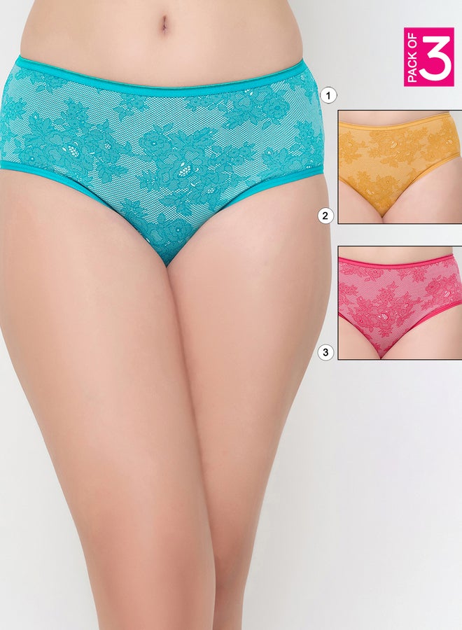 Clovia Pack of 3 - Printed Hipster Briefs - Image 1