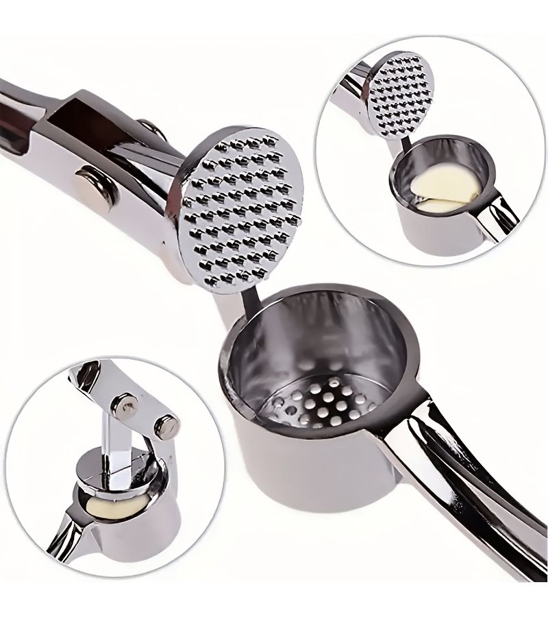 Stainless Steel Garlic Press 1pc Manual Crusher For Home Kitchen - Image 3