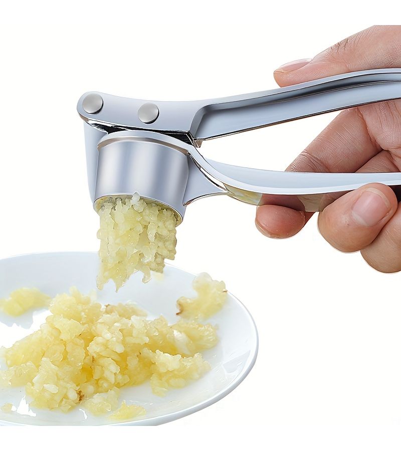 Stainless Steel Garlic Press 1pc Manual Crusher For Home Kitchen - Image 1