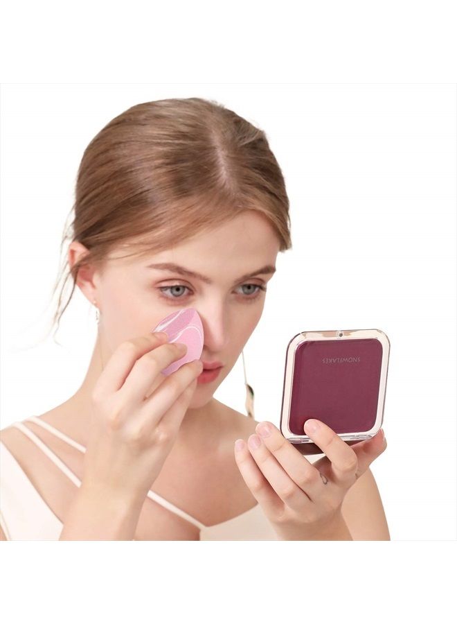 SNOWFLAKES SNOWFLAKES Magnifying Compact Mirror - Snowflakes Elegant Compact Pocket Mini Makeup Mirror Double Sided 1x/10x Magnification Cosmetic Mirrors Handheld Portable for Travel and Purses (Purple) - Image 3