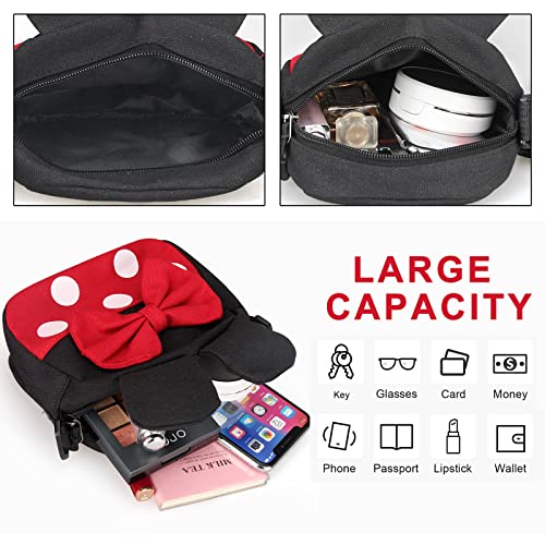 Dksyee Cute Crossbody Purse for Little Girls Toddler Mini Mouse Travel Crossbody Bag Small Kids Shoulder Handbag Mini Cartoon Cross Body Bag - Image 3