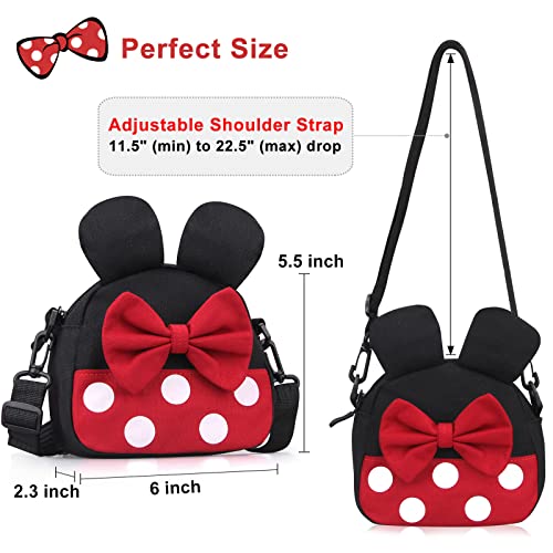 Dksyee Cute Crossbody Purse for Little Girls Toddler Mini Mouse Travel Crossbody Bag Small Kids Shoulder Handbag Mini Cartoon Cross Body Bag - Image 4