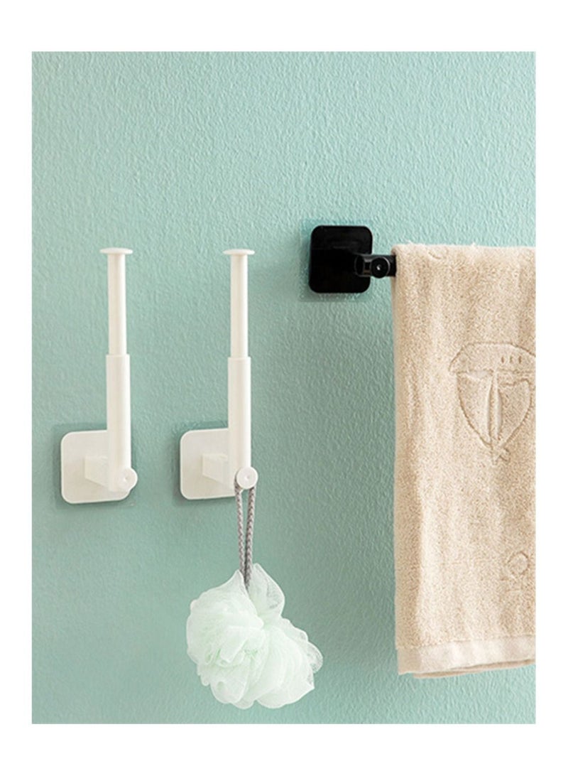 SYOSI Hat Hooks, Hat Organizer for Baseball Caps, 2Pcs Hat Rack Wall Mount, Adhesive L Shaped Hat Hooks for Wall, No Drilling Hat Hangers, Hat Storage for Closet Bedroom Storage, White - Image 3