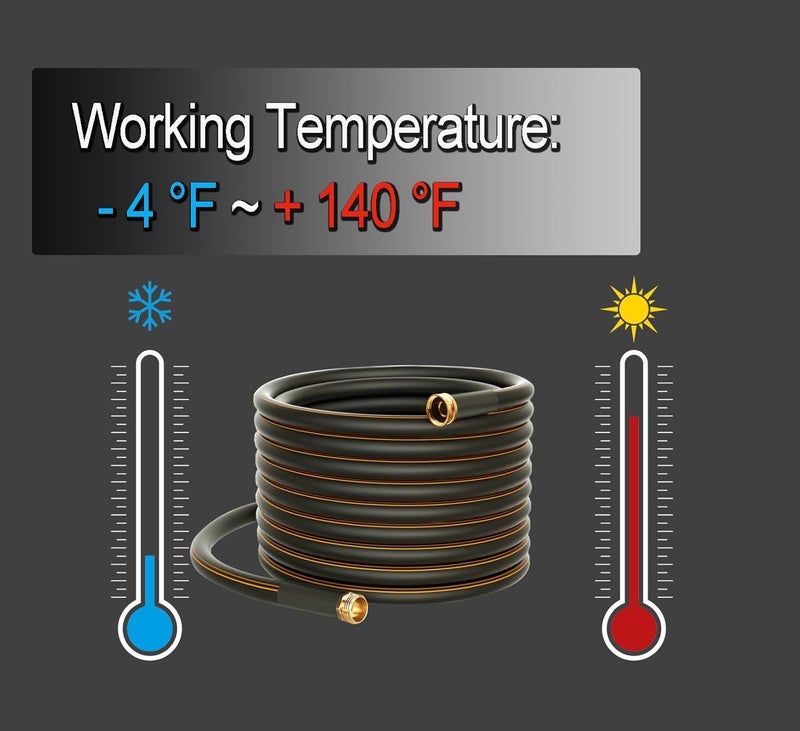 Atlantic Heavy Duty Garden Hose 2 ft x 5/8 Inch Black Color, Short Connection Leader Hose with Solid Brass Connectors (2 Feet) - Image 5