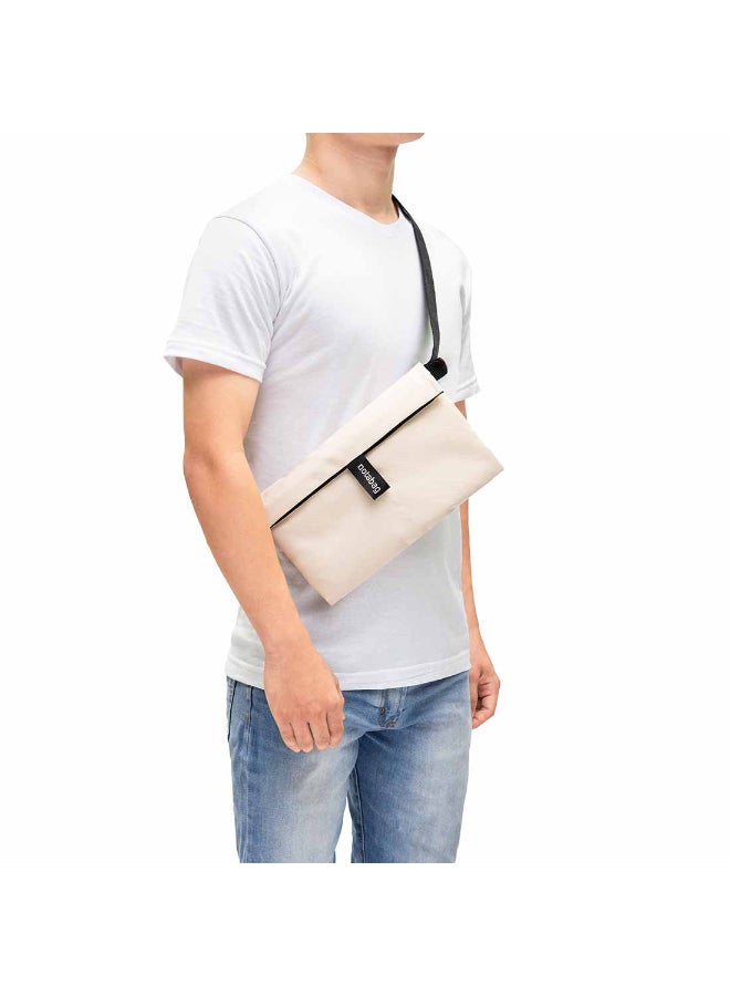 notabag Crossbody Bag | Multi-functional Bag, Fashionable, Foldable, Washable, Eco-Friendly, Worn over Shoulder, Across Body, Hand, Around Waist, for Daily Use, Work, Travel, Shopping - Cream - Image 3