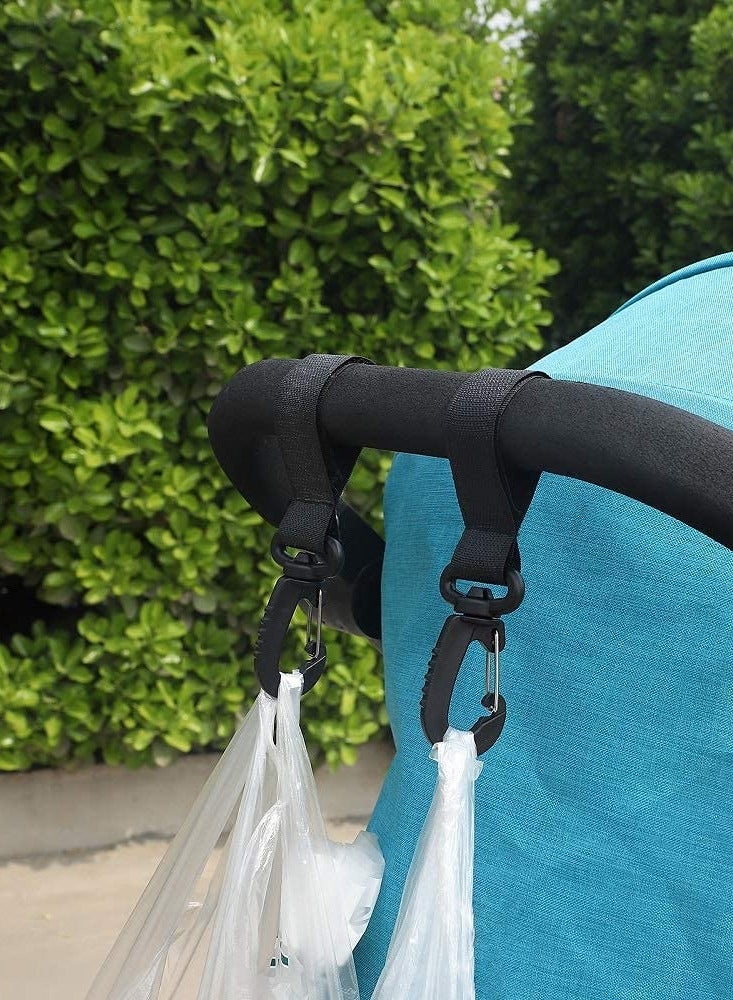 Zikra Buggy Clips 4Pcs ABS Stroller Hooks, Carabiner Hook, Stroller Organizer Hook Clip, Convenient Stroller Accessories Bag Hooks for Hanging Diaper Bags Purse 360-degree Rotation - Image 5