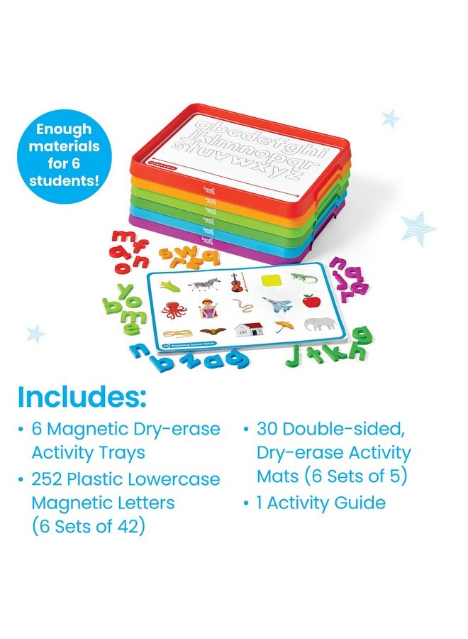 hand2mind hand2mind Alphabet Word Work Small Group Set, Lowercase Magnetic Letters, Magnetic Letter Trays, Phonics Manipulatives, Phonemic Awareness Activities, Science of Reading Classroom Materials (Set of 6)  - Image 2