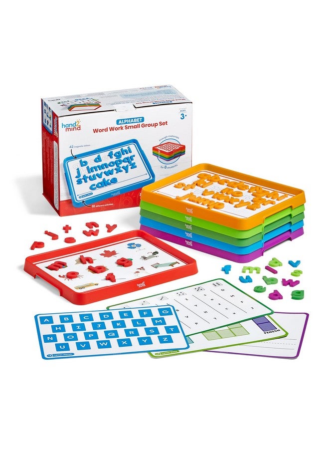 hand2mind hand2mind Alphabet Word Work Small Group Set, Lowercase Magnetic Letters, Magnetic Letter Trays, Phonics Manipulatives, Phonemic Awareness Activities, Science of Reading Classroom Materials (Set of 6)  - Image 1