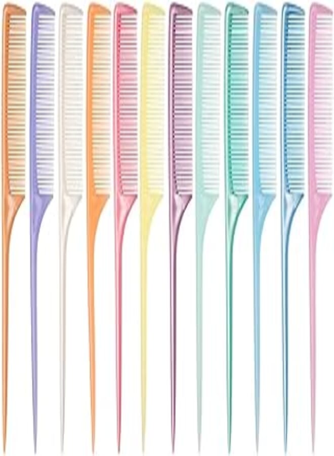 VK SONS 2-Pack Rat Tail Combs Fiber Teasing Combs Rat Tail Lifting Combs Styling Combs for Hair Salon or Home Supplies