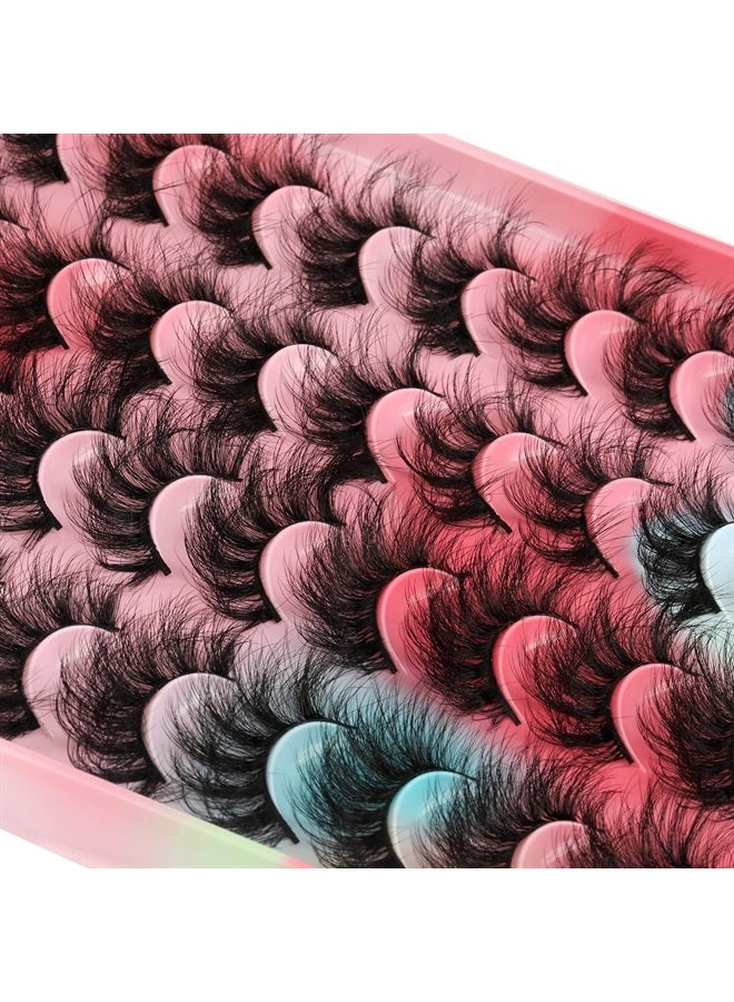 Newcally Lashes Mink Fluffy False Eyelashes 20MM Long Dramatic Fake Eye Lashes 5D Wispy Eyelashes Russian Strip Lashes Multipack 20 Pairs - Image 2