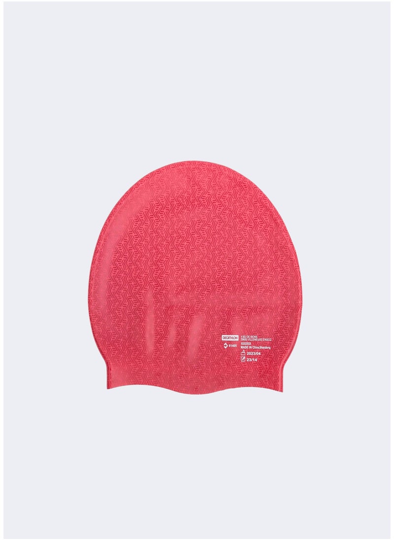 NABAIJI NABAIJI by DECATHLON, Adult Swimming Cap Silicone 56 60 Cm Geo Red Pink  - Image 3
