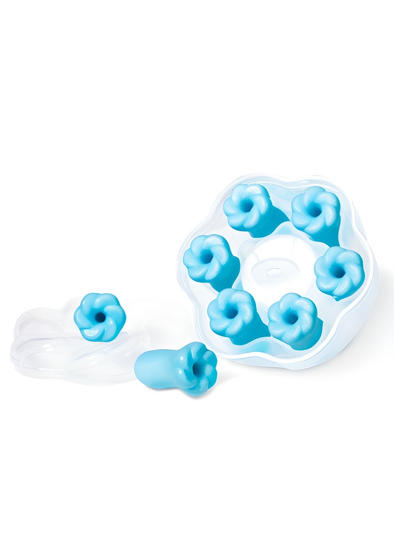 EARMOR E06 Blue Floral Sleep Earplugs, Single Size (3 Pairs), 36dB SNR, Nano‑Soft Foam + AirSkin, ~60s Slow‑Rebound, Side‑Sleeper Comfort Ear plugs for Sleeping, Reusable, Small Size Fit for Women & Kids, Exquisite Packaging, Soundproof Quiet for Deep Focus, Work, Travel, Study & Festivals, Beautiful Box — Ideal Gift for Ramadan, Valentine’s Day, Mother’s Day - Image 4