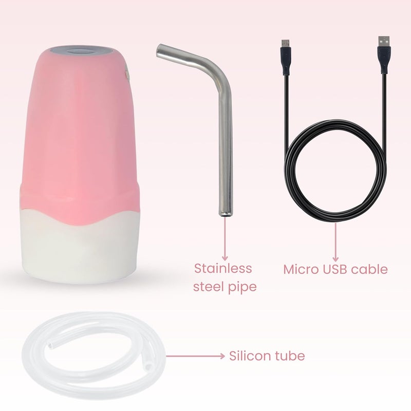 RiverSoft AWD-Pro Automatic Water Dispenser Pump for 20 Litre Water Bottle Can with Portable USB Charging Cable | High Performance (Food Grade, 4W, 1200mah Battery, Pack of 1, Pink) - Image 4