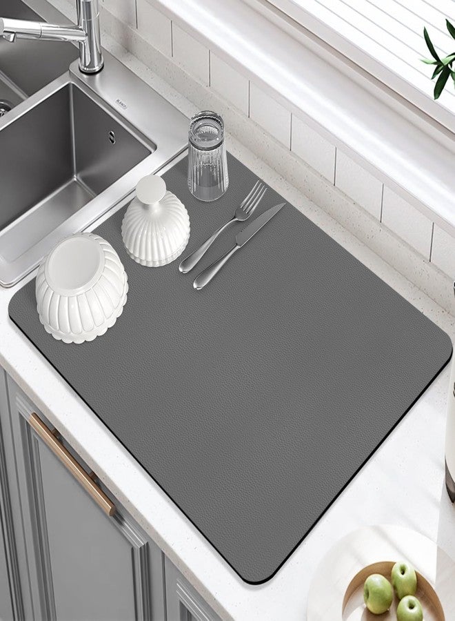 Ambdded® Dish Drying mat 30 x 40 cm - Premium Drying Kitchen mat | Multifunctional Water Absorbing mat, Coffee mat for Counter, Utensils Drying mat, Stylish Kitchen Slab mats, Quick Drain mat - Image 1
