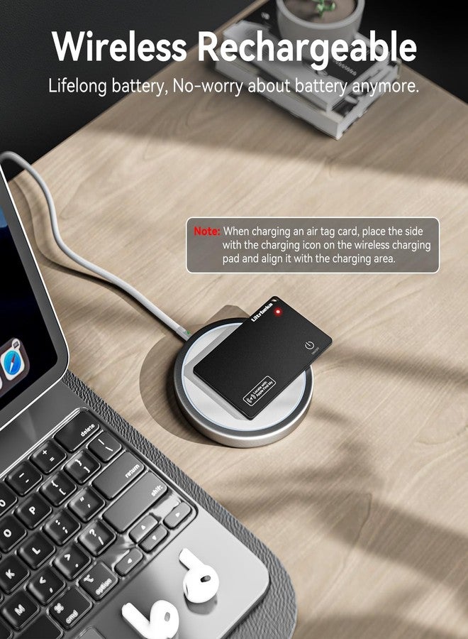 Ultrbeka Ultra-Thin Wallet Tracker Card 0.094in IP68 Waterproof Bluetooth Tracker for Wallet, Passport, Work with Apple Find My APP, Wireless Charging, Card Locator [Apple MFi Certified] iOS Only - Image 2