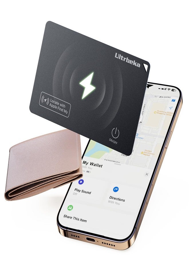 Ultrbeka Ultra-Thin Wallet Tracker Card 0.094in IP68 Waterproof Bluetooth Tracker for Wallet, Passport, Work with Apple Find My APP, Wireless Charging, Card Locator [Apple MFi Certified] iOS Only - Image 1