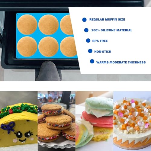 Sidosir Round Silicone Mold for Baking, 4inch Large Breakfast Sandwiches Mold Silicone for Whoopie Pie, Non-Stick Hamburger Buns Molds for Egg Pan (1, ROUND) - Image 5