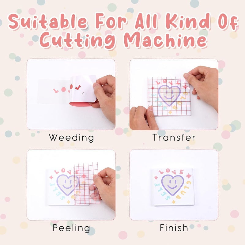 Tintnut Boho Permanent Vinyl - 8 Sheets 12"x10"Light Pink Adhesive Vinyl Sheets Pink Self Sticker Water proofing Vinyl Compatible with Cricut Or Silhouette - Image 3