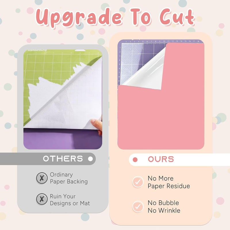 Tintnut Boho Permanent Vinyl - 8 Sheets 12"x10"Light Pink Adhesive Vinyl Sheets Pink Self Sticker Water proofing Vinyl Compatible with Cricut Or Silhouette - Image 4