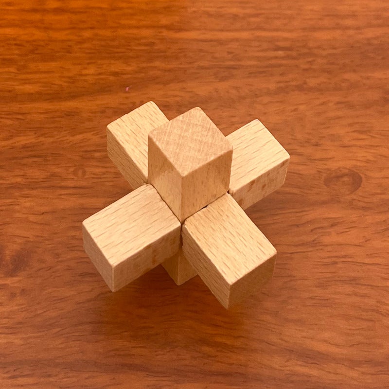 Luban Lock Kongming Lock Full Set Of Children'S Educational Toys For Primary School Students Small Mini Beech Kongming Lock Manufacturers Set - Image 1