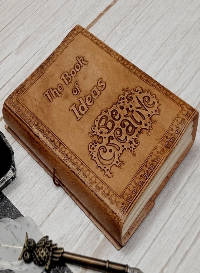 بيربلديب دفتر يوميات من الجلد من بيربلديب (دفتر مذكرات) "كتاب الأفكار" للتعبير الإبداعي، ورق مصنوع يدويًا بغلاف جلدي (11998) - Image 1